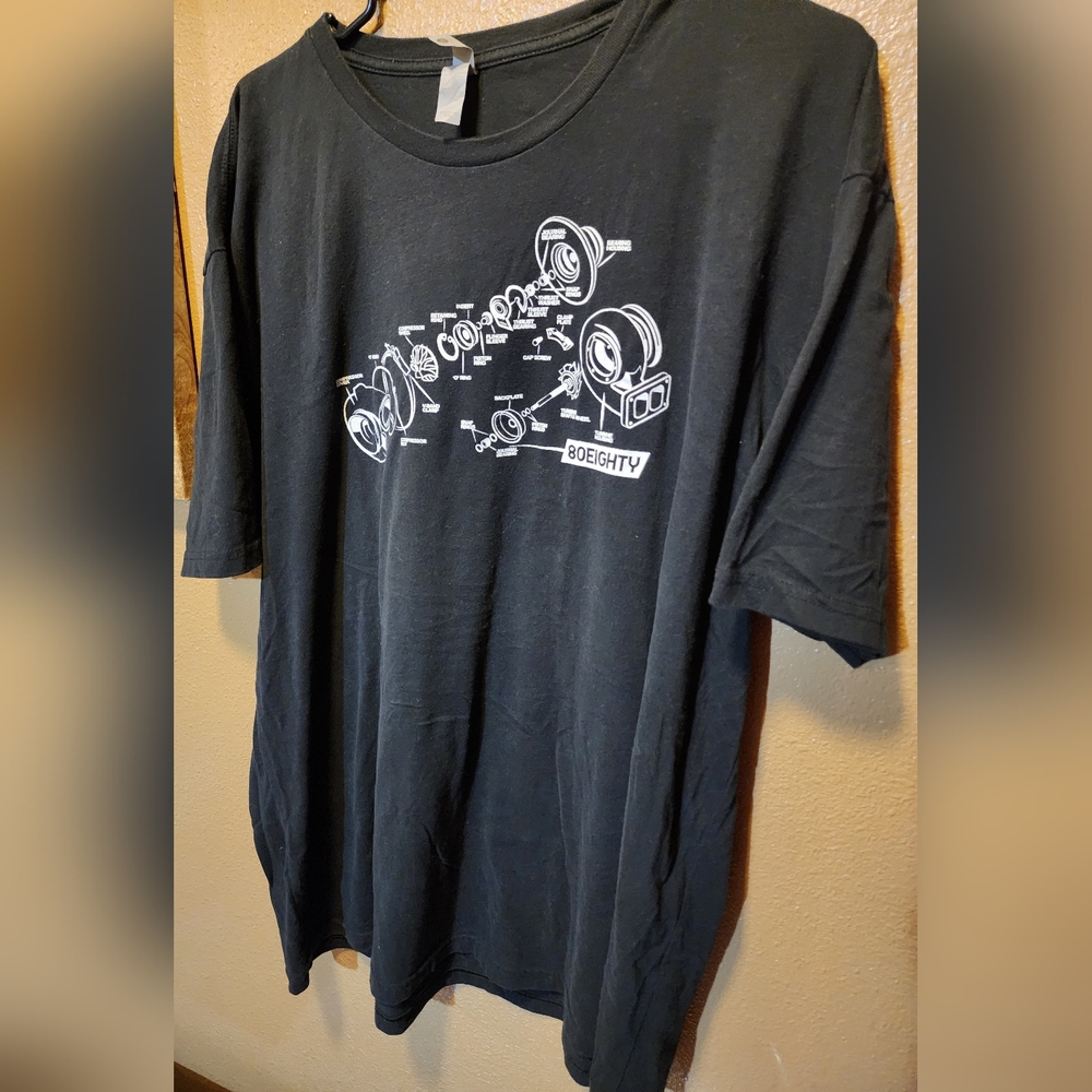 Black Tee Graphic 80Eighty Black T-Shirt XXL Gear Artwork Logo